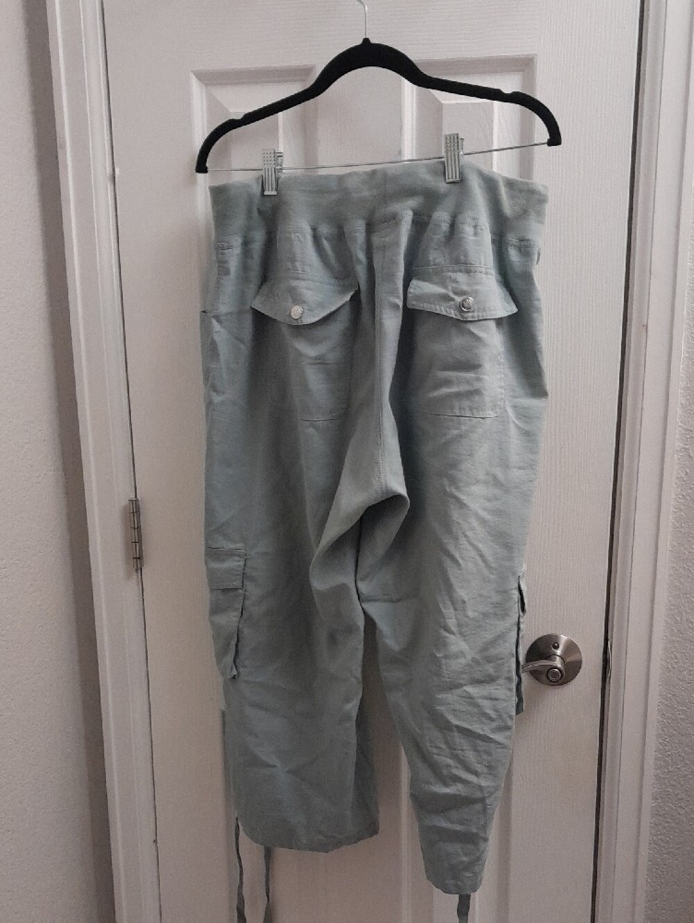 MoFiz Light Sage Cargo Jogger Pants with Drawstring Waist - Picture 3 of 3